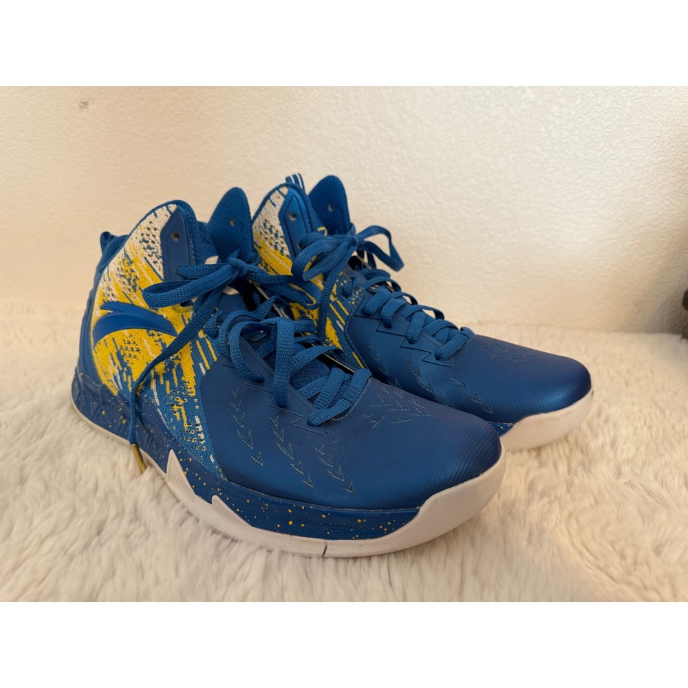 ANTA Klay Thompson KT Blue Yellow Basketball Shoes Mens Size 13 warriors‎
